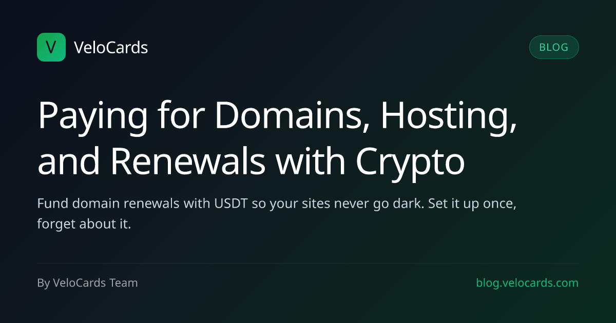 Paying for Domains, Hosting, and Renewals with Crypto