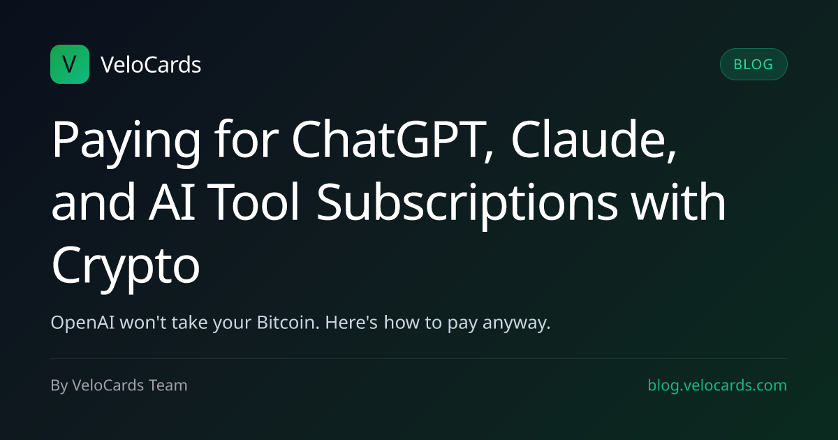 Paying for ChatGPT, Claude, and AI Tool Subscriptions with Crypto